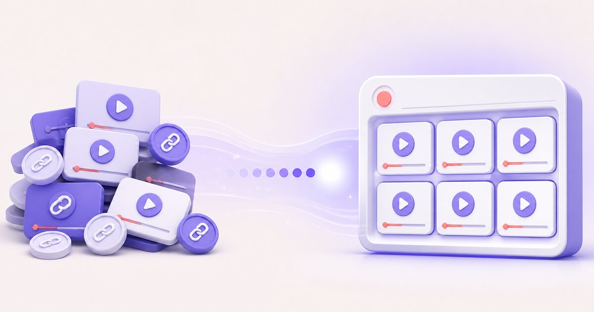 Loom share links flowing into a Chairkick video library