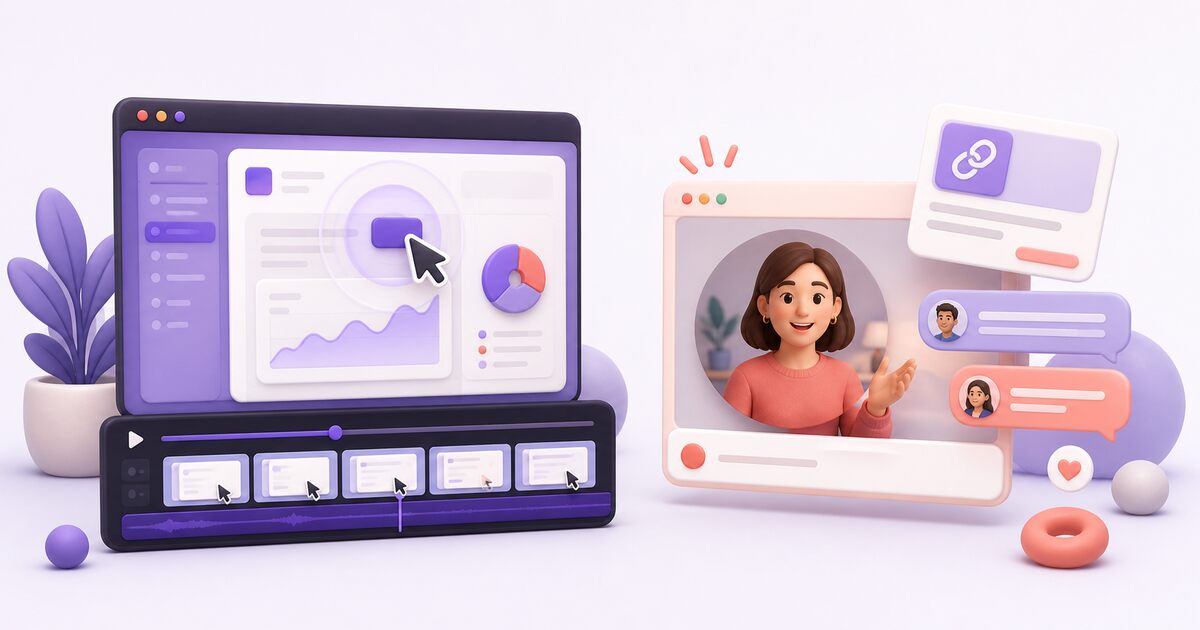 A polished animated product demo compared with a quickly shared team screen recording