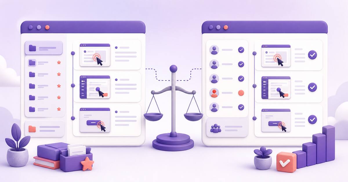 Two balanced screenshot documentation workflows compared side by side